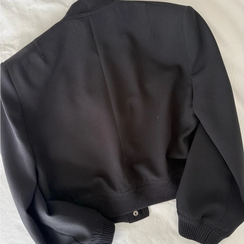 Zara Black Bomber Jacket S - Picture 2 of 3